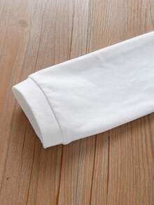 Girls' White Cotton Stretch Undershirt - White - View 6