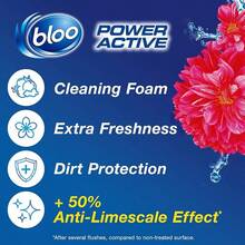 Bloo Power Active Toilet Rim Block Fresh Flowers, With Anti-Limescale, Cleaning Foam, Dirt Protection And Extra Freshness - Pack Of 3 Rimblocks - 1 Count (Pack Of 1) - View 4