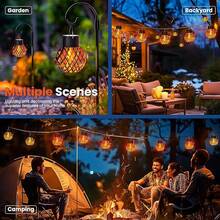 1/2/4PCS LED Outdoor Solar Flame Effect Pendant Light Waterproof Garden Decoration Light Courtyard Solar Fairy Light
