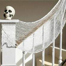 1pc/10pcs Black & White + Spider Web Mesh, Dark Mysterious Style + Sheer Fabric + Asymmetrical Net Structure + Draped Ruffle Effect / Lightweight Translucent Feel + For Creating Spooky Ambiance + Halloween Spider Web Decor, Suitable For Halloween Party, Party Venue Decoration, Porch / Staircase Decoration