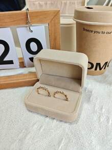 高端韩版丝绒天鹅双环首饰盒|母亲节|圣诞节女友生日礼物