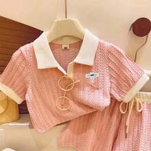 Young Girls Polo Co-Ords - Pink - View 4