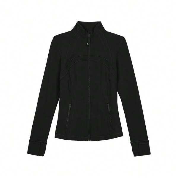 Lululemon Lululemon Define Collection Jednokolorowa, dopasowana sportowa marynarka LW3GQ6S-BLK