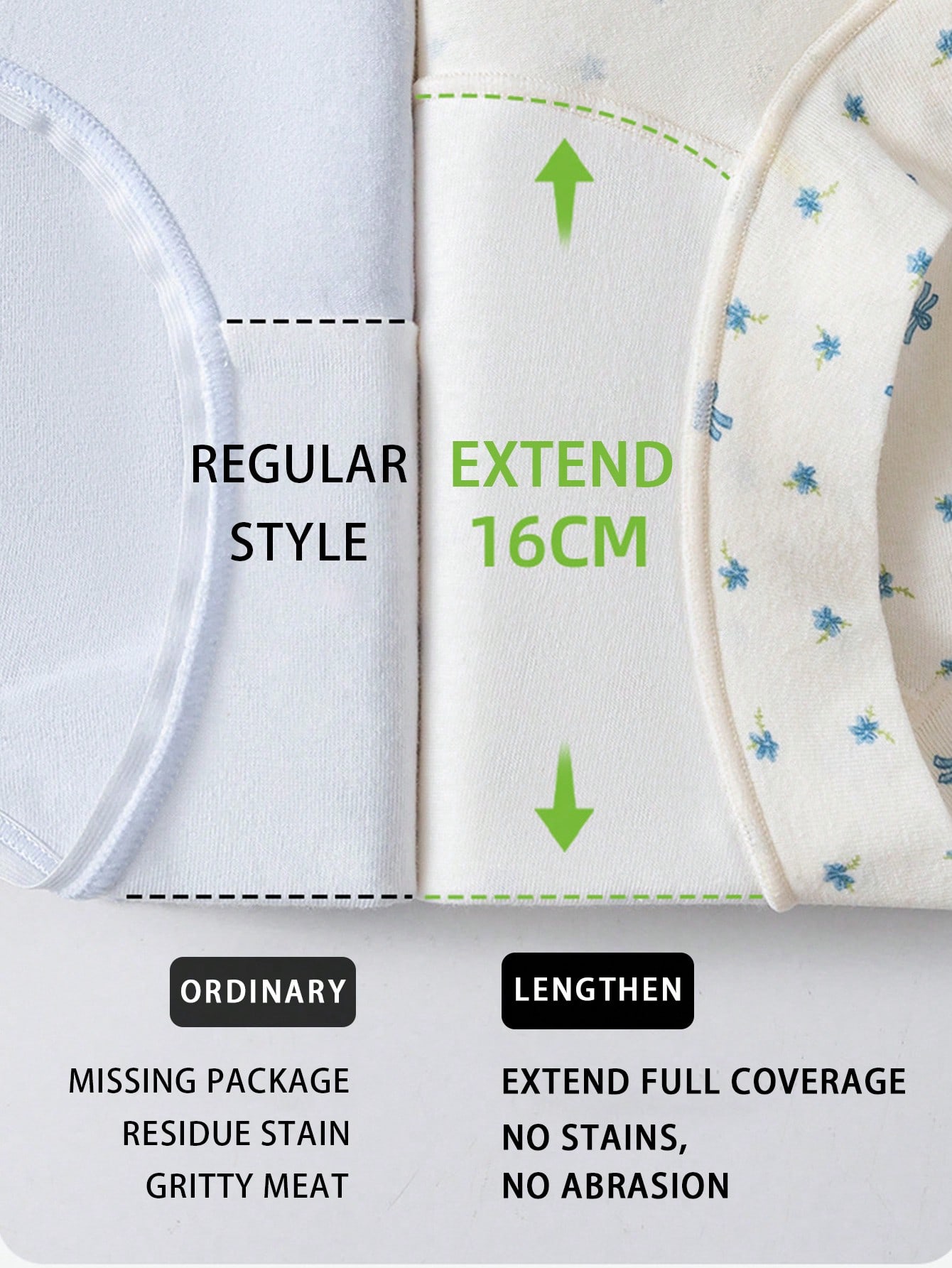 5 قطع/عبوة سروال داخلي قطني للنساء مزين بطبعات زهر...