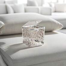 1pc Glacier Pattern Trash Can, Lightweight Luxury Design For Home, Living Room, Kitchen, Bathroom, Bedroom, Office