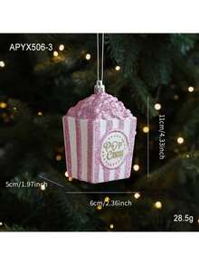 Novo enfeite de plástico rosa para pendurar, decoração natalina de desenho animado, árvore de Natal 3D para janela, decoração de Natal para o quarto no inverno.