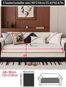 1 件四季沙发垫套，现代简约防滑沙发座垫，防尘可洗沙发套，柔软防褪色，宠物友好型保护套，适合 L 型沙发、卧室、办公室、客厅 - 米色 - 查看 17