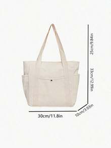 Upgrade Women's Multi-Pocket Canvas Tote Bag, Large Capacity, Reusable, Canvas Tote Bag, Suitable For Daily Use And Travel, Student Handbag, Multi-Compartment Design, Ideal For Beach Use , Beach Bag - 黑色 - 查看 5