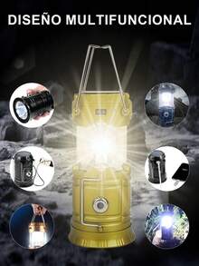 Lámpara Recargable Solar Linterna Camping Led,Linterna Solar para acampar, linterna LED plegable Solar recargable por USB, luces colgantes de emergencia para acampar al aire libre - Multicolor - Ver 3