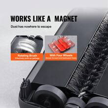 Carpet Sweeper Manual, Floor Sweeper With 300 Ml Dustbin Capacity Easy To Empty, 6.7 Inch Cleaning Width For Home Office Carpets Pet Hair Dust, Red - Đỏ - Xem 3