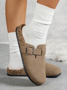 Ciabatte da donna casual tinta unita, disponibili in versione con fodera termica e senza fodera termica