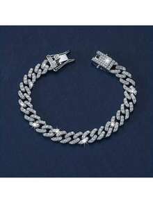 1 件水钻装饰链手链，女士礼物 - 銀色 - 查看 5