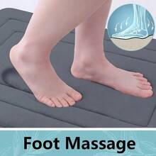 1片经典纯色记忆棉浴室垫，高吸水性速干表面，底部坚固防滑，适用于浴室和厨房地面，实用柔软，也适用于卧室、宿舍、洗衣房。轻便灵活设计，易于清洁和保养。