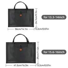 DANYCASE 14-16 Inch PU Leather Laptop Bag, Laptop Sleeve, Briefcase, Compatible With MacBook Air Pro 13.3/14/15.6 Inch HP/ASUS Laptops, Handbag, IPad, Essential For College In Autumn, Women's Protective Case, Laptop Sleeve, Back To School Essential - Multicolor - View 9