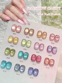 10ml Spring Summer Nine-Layer Purple White Cat Eye Gel Nail Polish Nail Salon 2025 New Style Spring Summer Popular Ice Transparent White Glass Bead Nail Art Nail Supplies