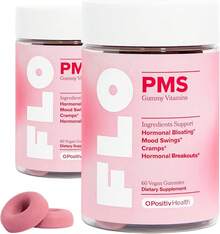 O Positiv FLO PMS Vitamins For Women, 30 Servings (Pack Of 1) - Proactive PMS Relief - Targets Hormonal Breakouts, Bloating, Cramps, & Mood Swings With Chasteberry, Vitamin B6, & Lemon Balm - Kẹo dẻo PMS (Gói 2 viên) - Xem 1