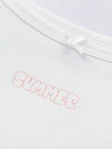 Balabala Girls Tank Top Set 2 Packs Summer Sleeveless Vest - White and Red - View 3