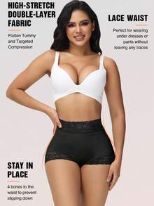 Tummy Control Shapewear Shorts Fajas Colombianas Moldeadoras Compression Underwear Flat Tummy Butt Lifter Panties - 黑色 - 查看 3