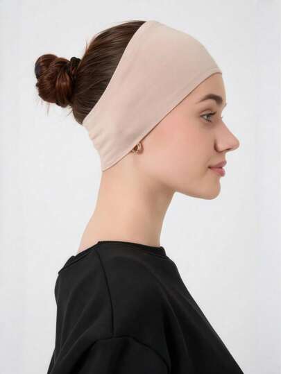 1 Peça Tiara Interna, Antiderrapante, Alta Elasticidade, Forro Macio, Tiara Multifuncional, Lenço Muçulmano, Elástica, Absorvente de Suor, Respirável, Adequada para Uso Diário, Yoga, Esportes, Fitness, Maquiagem