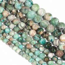 1 件天然绿色纹理石珠 6/8/10/12 毫米，时尚手工 DIY 散珠，适用于手链、项链、珠宝、手机带、钥匙扣、批发珠子 - 綠紋石 - 查看 4
