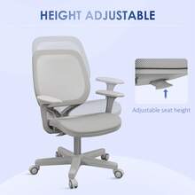 Vinsetto Office Chair, Breathable Mesh Swivel Desk Chair With Adjustable Height For Home Office, Study, Grey - Grey - View 5
