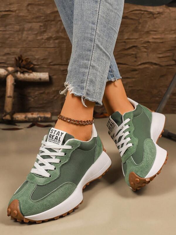 Tênis femininos confortáveis com cadarço - calçados casuais leves e multifuncionais, sola de borracha antiderrapante, adequados para todas as estações