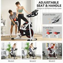 Adjustable Upright Stationary Exercise Bike With LCD Display - Home Indoor Cycling Bike With Customizable Resistance - White Design