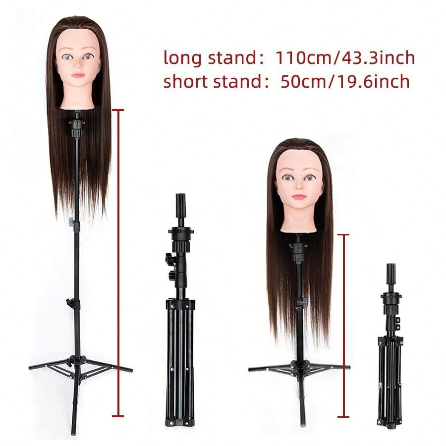Chân đế tóc giả, Chân đế đầu ma-nơ-canh có thể điều chỉnh, Chân đế đầu khối vải bạt cho đầu tập (43,3in và 19,6in) - màu đen - Xem 1