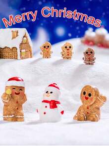 5/10pcs Christmas Decoration Cute Gingerbread Man Christmas Ornaments DIY Decorations Car Accessories Miniature Decorations Christmas Gifts Home Decor Small Ornaments (Random Style)