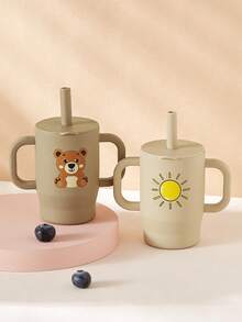 1pc 180ml/5oz Anti-Choke Straw Cup, Silicone Baby Training Cup For 6 Months - 3 Years Old, Leak-Proof Anti-Fall Anti-Slip Dual Handles, Soft Straw Lid, 360° Drinking, Growth Training Water Cup - Multicolor - View 13