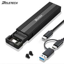 Reletech 1pc USB 3.1 Type-C 10Gbps External Solid State Drive Enclosure - Dual Protocol (NVMe/SATA) Compatible With MacBook/Windows