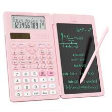 1pc 2-In-1 Foldable LCD Display + Notebook, Professional Portable Foldable Student Calculator, Upgraded Solar Scientific Calculator With 417 Functions LCD Notebook