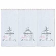 Soft 100% Cotton Double Embroidered Shoulder Diaper For Baby - Pink Cage - View 1
