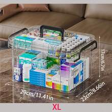 加大防水双层药品收纳盒-透明多层收纳盒，非常适合家庭和卧室急救用品，旅行，储物盒，药品储存，应急用品。仅售收纳盒（不含药品） - 多色 - 查看 9