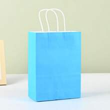 12 pungi mici de cadouri albastru deschis, de 20 cm, cu mâner, pungă de hârtie kraft, pentru cadouri de petrecere, pentru ziua de naștere, sezonul nunților, ziua de naștere, Ziua Îndrăgostiților, sezonul nunților, decor pentru burlăcițe, cadouri pentru burlăcițe, petrecere a burlăcițelor, cadouri pentru petrecerea burlăcițelor, cadouri de nuntă pentru invitați, articole pentru festivalul de Halloween, decorațiuni de Halloween, decorațiuni de Crăciun.