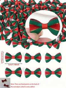 30pcs Mini Handmade Satin Ribbon Bows, Christmas Tree Decor Mini Bow Ornaments, Twisted Bow Decorations, Suitable For DIY Crafts Sewing Party Decorations, Christmas Tree Wedding Party Hanging Decor Sewing, Scrapbooking, Wedding, Gifts, Christmas Decorations, Christmas Packaging Ornaments