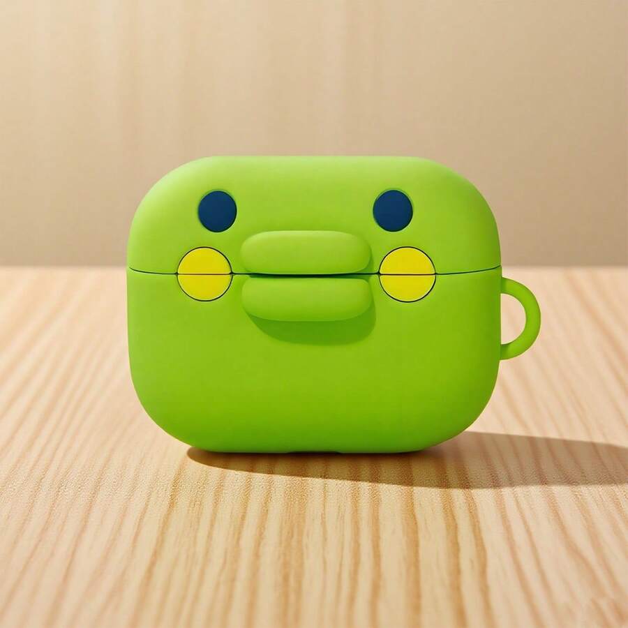 1PSC Bluetooth Earphone Case, Cute Big Mouth Jiji Style, Suitable For AirPods4, Also Fits AirPods3 And Apple Pro2 Earphone Case. Silicone Protective Earphone Case/Earphone Box/Earphone Air Tank With Neck Strap And Smartphone Strap, Suitable For Both Men And Women (Universal)