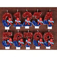 1 pezzo Candelina digitale di Spider-Man rosso e blu Marvel, adatta per decorare torte di compleanno, feste, matrimoni, lauree, illuminazione decorativa di alta qualità, divertente decorazione per feste, accessori per l'atmosfera della festa