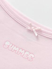 Balabala Girls Tank Top Set 2 Packs Summer Sleeveless Vest - White and Red - View 4