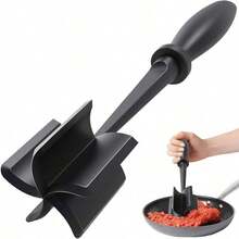 1 Pc Advanced Grinder Tool Meat Grinder Nylon Heat Resistant Manual Handle Hamburger Meat Cutter, Black