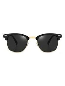 Men's Vintage Metal Half-Frame Fashion Eyeglasses For Summer Beach Vacation,Outdoor,Travel - 深灰色 - 查看 4