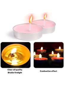 BUCICE 50pcs/Set Smokeless Mini Tea Candle Set, Suitable For Birthday, Hotel, KTV, Wedding, Couples, Proposal And Other Occasions, Fragrant Candles Without Smoke - Multi Scents - View 8