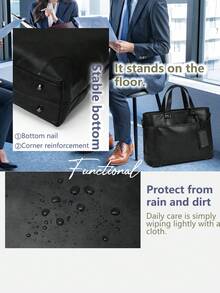 NEWHEY 15.6英寸男士商务公文包，大容量，求职面试包，防水皮革，双向通勤