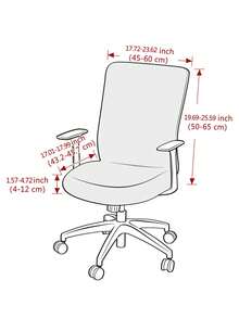 1 Stück T-Jacquard Bürostuhlbezug Stretch Komplett-Überzug Computerstuhl Schutzhülle Einfarbig Drehstuhl Bezug für Zuhause Hotel