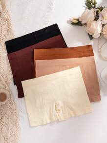 5pcs/Set Multi-Color Seamless Knitted Tassel Embroidery Women's Underwear, Girls' Sexy Mid-Rise Hipster Panties