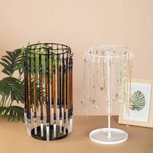 Support rotatif pour colliers, tour porte-bijoux en métal avec 23 crochets. Présentoir organisateur pour ranger et suspendre bracelets et colliers, décoration pour la maison