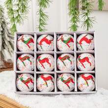 6cm/12pcs Creative Handmade Macaron Series Christmas Balls, Christmas Tree Ornaments, Christmas Decorations Home Decor Room Decor Winter