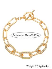 水鑽裝飾手鏈 - 金黃色 - 查看 2