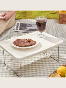 Foldable Portable Compact Table, Lightweight Plastic Multifunctional Table, Apartment, Home Desk, Suitable For Bedroom, Office, Camping And Travel-Space-Saving Design Without Assembly, Multi-Color Optional, Modern And Simple Style, Ideal Gift Compatible With Notebook Computers, Books And Snacks. - Multicolor - View 3