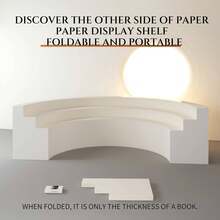Foldable Paper Art Display Stand With Shelves, For Exhibition, Sample, Cosmetics, Bags, Shoes, Commercial Use - 白色 - 查看 6